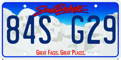 SD license plate 84SG29
