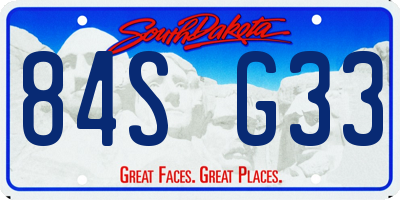 SD license plate 84SG33