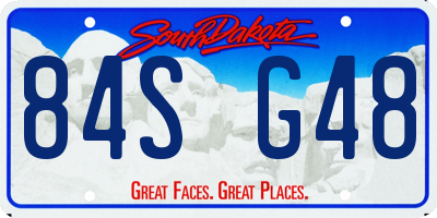 SD license plate 84SG48