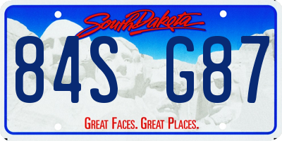 SD license plate 84SG87