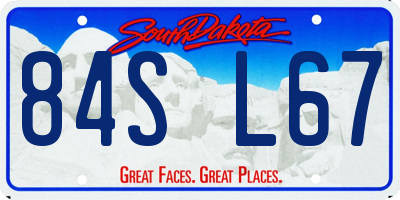 SD license plate 84SL67