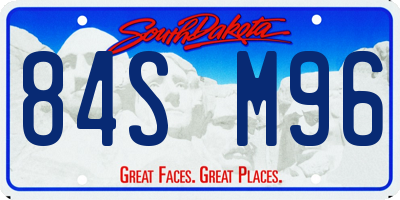 SD license plate 84SM96