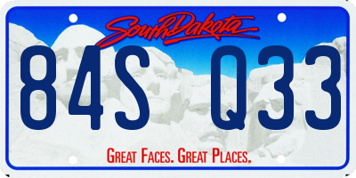 SD license plate 84SQ33