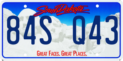 SD license plate 84SQ43