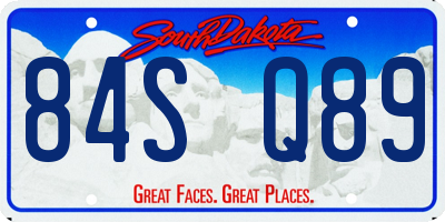 SD license plate 84SQ89