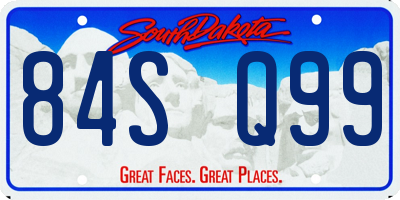 SD license plate 84SQ99