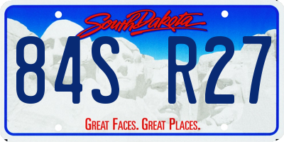 SD license plate 84SR27