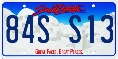 SD license plate 84SS13