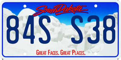 SD license plate 84SS38