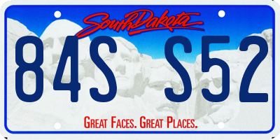 SD license plate 84SS52