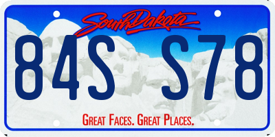 SD license plate 84SS78