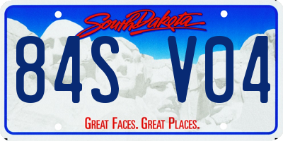 SD license plate 84SV04