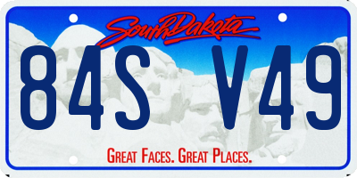 SD license plate 84SV49