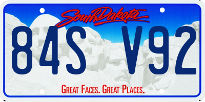 SD license plate 84SV92