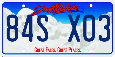 SD license plate 84SX03