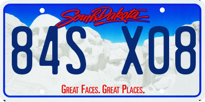 SD license plate 84SX08