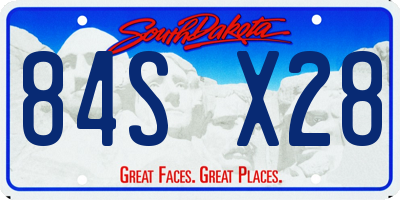SD license plate 84SX28