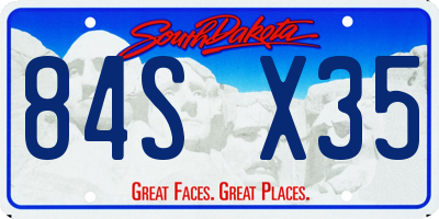 SD license plate 84SX35