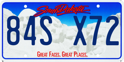 SD license plate 84SX72