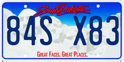 SD license plate 84SX83