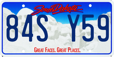 SD license plate 84SY59