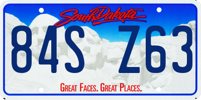 SD license plate 84SZ63