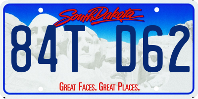 SD license plate 84TD62