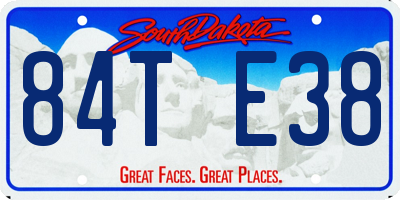 SD license plate 84TE38