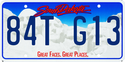 SD license plate 84TG13
