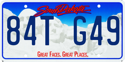 SD license plate 84TG49