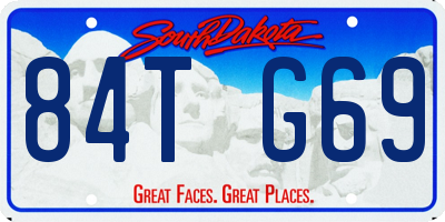 SD license plate 84TG69