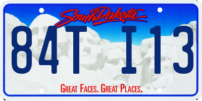 SD license plate 84TI13