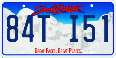 SD license plate 84TI51