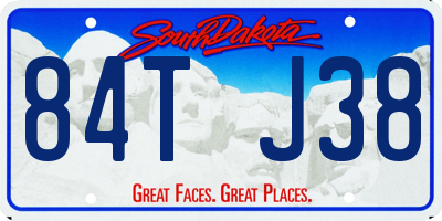 SD license plate 84TJ38