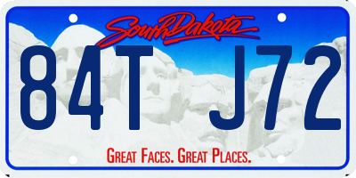 SD license plate 84TJ72