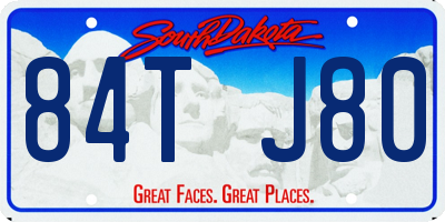 SD license plate 84TJ80