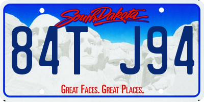 SD license plate 84TJ94