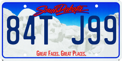 SD license plate 84TJ99