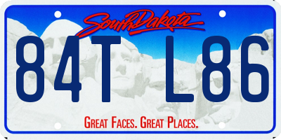 SD license plate 84TL86