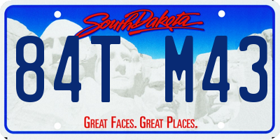 SD license plate 84TM43