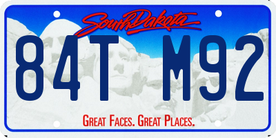 SD license plate 84TM92