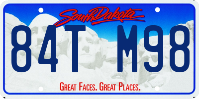 SD license plate 84TM98