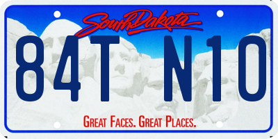 SD license plate 84TN10