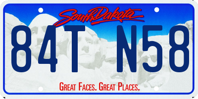 SD license plate 84TN58