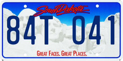 SD license plate 84TO41