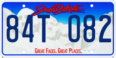 SD license plate 84TO82
