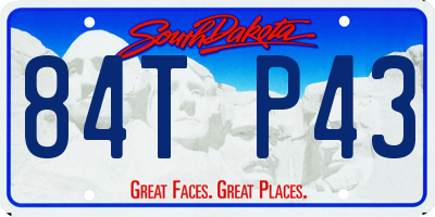 SD license plate 84TP43
