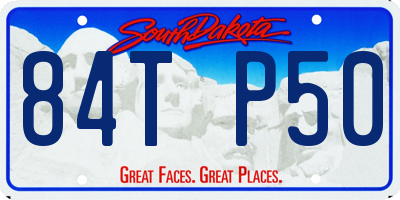 SD license plate 84TP50