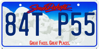 SD license plate 84TP55