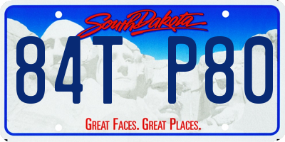 SD license plate 84TP80